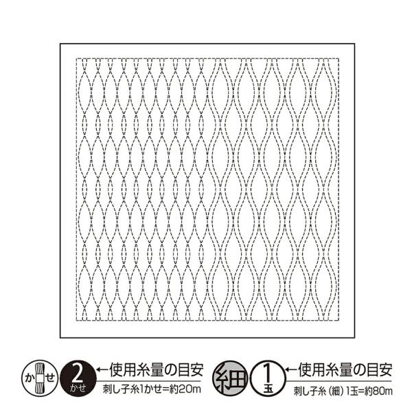 オリムパス　刺し子　sashiko　花ふきん　花ふきん布パック　和（Nagomi）　立涌　H-112...