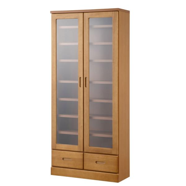 キッチンボード　【Taiyaki】 薄型食器棚  幅80  奥行31.5 高さ177.5 ライトブラ...