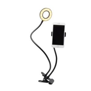 日本トラストテクノロジー スマホ セルフィ ライトスタンド ブラック JTT SELFLTST-BK クリップ式3.6インチLEDリングライト フレキシブルアームスマホホルダー