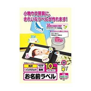 maxell N40-10 お名前ラベル 光沢タイプ（白）ハガキサイズ フリーカット 10枚【お取り寄せ】｜tokutokutokiwa