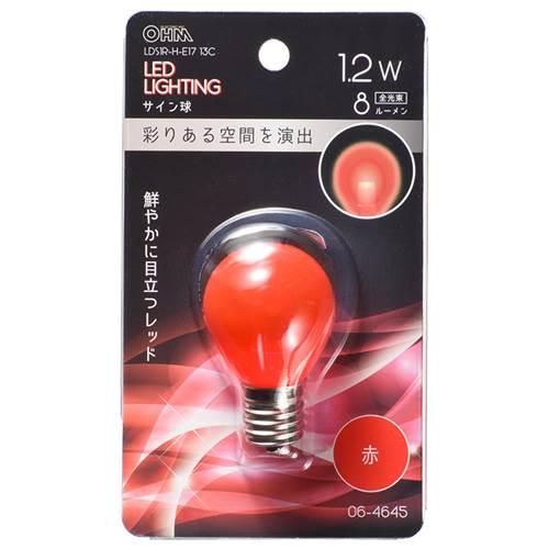 OHM オーム電機　ＬＥＤサイン球（装飾用/1.2W/8lm/クリア赤色/S35/E17） LDS1...