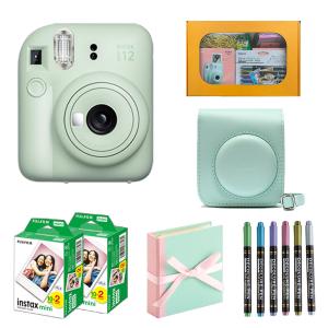 【ギフト チェキ】富士フィルム チェキ インスタントカメラ　instax mini 12【ミントグリーン】カメラケース付きギフトBOXセット｜tokutokutokiwa