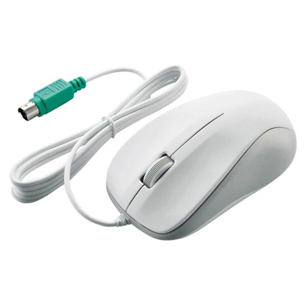 エレコム　有線マウス　光学式マウス　PS2　3ボタン　ホワイト　M-K6P2RWH/RS