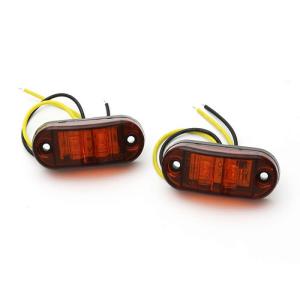 トラック バス汎用 LEDサイドマーカーランプ ドアサイドマーカー 12V24V 2FLUX LED 黄色 2個セット｜tokutoyo