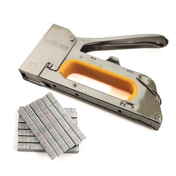 ハンドタッカー ホチキス ステープル(替針) 約2000本付き DIY作業・木・布・家具などに (ト...