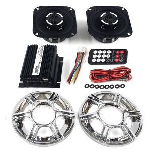 4吋黒 ツイータースピーカー2個 2CH黒 オーディオ キット