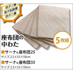 サーナ 東洋紡 座布団の中わた 5枚組  （標準タイプ）　55×59×2.5cm｜tokuyama