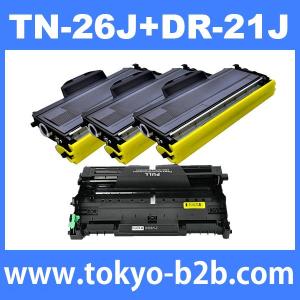 TN-26J/DR-21J tn26j トナーカートリッジ26J(3本)とドラムユニットDR21J(1本） ブラザー brother 2140 2170W 7840W 7340 7040 7030 ( 汎用 )