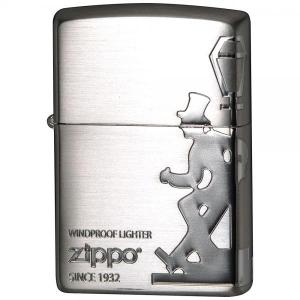 ZIPPO オールド・デザイン 2SS-DRUNK 酔っ払い 銀サテーナ仕上げエッチング 2面加工 ジッポー｜tokyo-ec