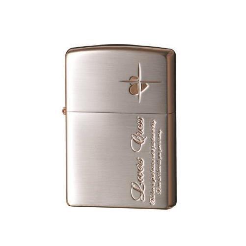 ZIPPO ジッポー ライター　ラバーズ　クロス　メッセージSIDE　銀サテーナ＆ピンクゴールド 6...