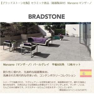 【ブラッドストーン社製】Manzano/マンザーノ平板600角（600mm×600mm×厚み20mm）パールグレイ色/12枚セット【スペイン製、高級感のある磁器製床材】｜tokyo-gardening