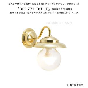 BR1771 BU LE（色：PL） 商品番号：750263/仕様：磨き仕上げ、泡入りガラス＆LED ランプ、電球型LED E17 4W ゴーリキアイランド社製【真鍮製マリンライト】｜tokyo-gardening