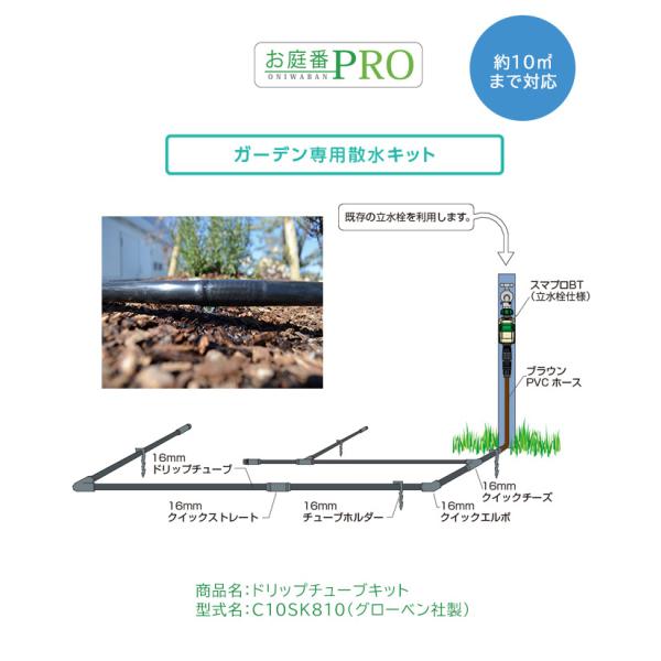 ドリップチューブキット 型式名：C10SK810【DIY自動散水システム お庭の広さ：約10平方メー...