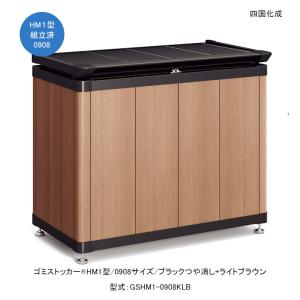 ゴミストッカーHM1型/0908サイズ/ブラックつや消し+ステンカラー/上
