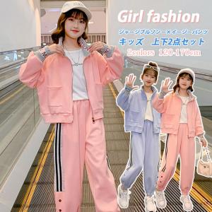 子供服 子ども用ジャージ セットアップ キッズ 女の子 長袖 春秋 上下セット トップス Tシャツ パーカー ロングパンツ スポーツウェア 運動着 おしゃれ 可愛い｜ハッピーランド