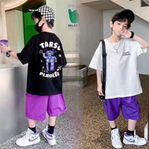 子供服 セットアップ 夏 男の子 ジャージ キッズ 韓国子供服 上下セット 2点セット 半袖 Tシャツ パンツ ベビー服 男児 おしゃれ 通学着 通園着 新品｜tokyo-happyland