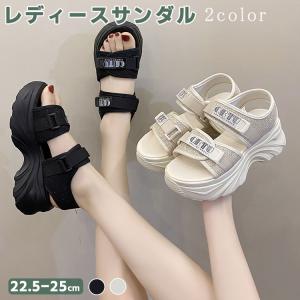 厚底スポーツサンダル 厚底サンダル 6cm スポーツサンダル レディース スニーカー ウェッジソール 女性用 クッション性 疲れにくい 歩きやすい 痛くない 軽量｜tokyo-happyland