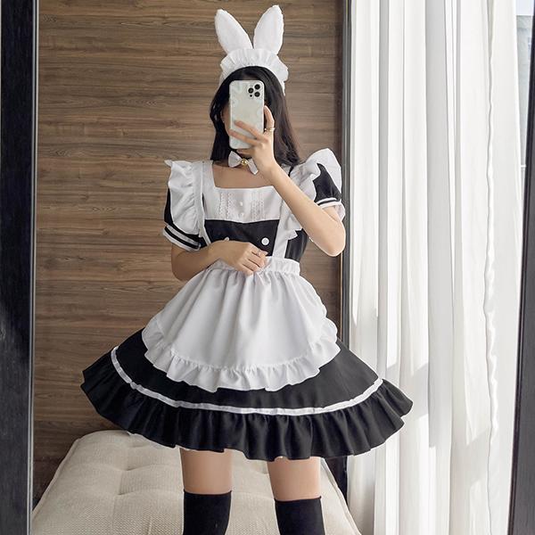 ハロウィン コスプレ 仮装 メイド服 ゴスロリ ロリータ ワンピース メイド セット レディース 本...