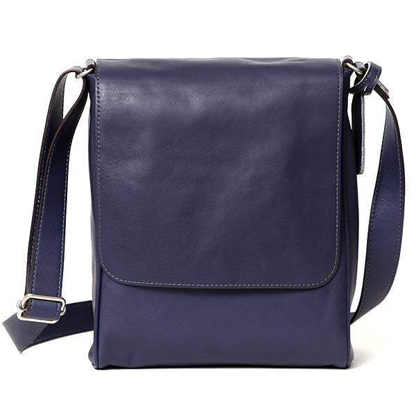 メッセンジャーバッグ 革 ショルダーバッグ レザー ブルー ネイビー 青色 斜め掛け コンパクト ギ...