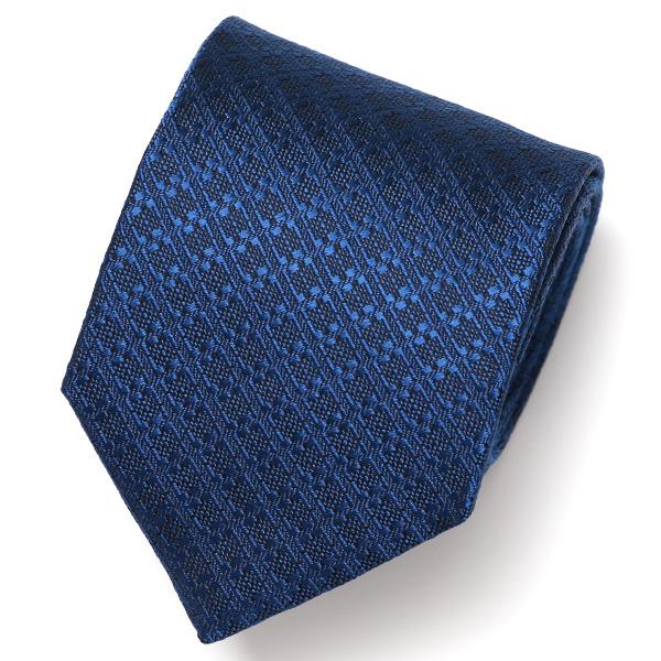ネクタイ 無地 千鳥 ブルー ネイビー 青色 Franco Spada(フランコスパダ)
