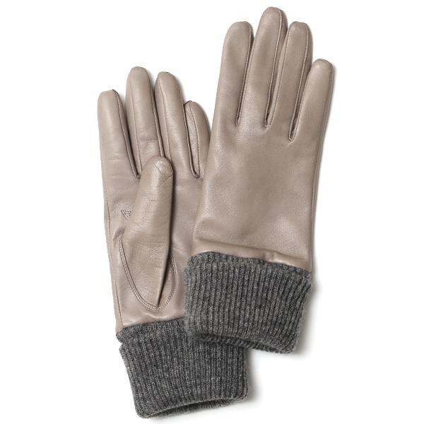 レディース 手袋 日本製 レザー カシミヤ グレー グレイ 灰色 高品質 上品 女性 暖かい 本革 ...