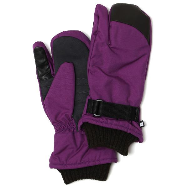 手袋 キャンプ アウトドア 防寒 スマホ操作可能 タッチパネル ミトン パープル 紫色 メンズ 温か...