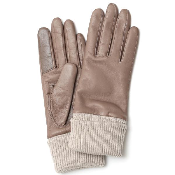 手袋 レディース 日本製 レザー カシミヤ グレー グレイ 灰色 高品質 上品 女性 暖かい 本革 ...
