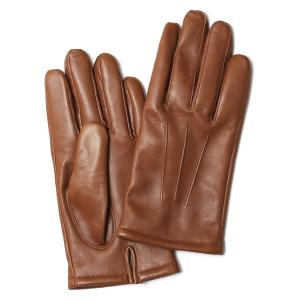 PRADA プラダ ブラウン 本革 レザーメンズ手袋 裏地カシミヤ100% PRADA
