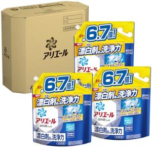 [ケース販売] [大容量] アリエール 洗濯洗剤 液体 詰め替え 約6.7倍x3袋 黄ばみ・ニオイを漂白剤なし一発洗浄