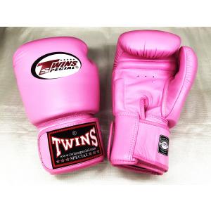 在庫限り　TWINS　ボクシンググローブ　16oz　マジックテープ式　 ピンク　＊マス、スパーリングに最適！｜tokyo-muaythai