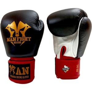 ラスト1点　大人気　MAN FIGHT BOXING　10oz　ボクシンググローブ　マジックテープ式　黒/白/赤　サンドバッグ、ミット打ち向き！
