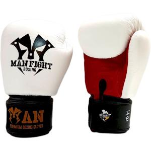 MAN FIGHT BOXING　8oz　ボクシンググローブ  マジックテープ式　白/赤/黒　サンドバッグ、ミット打ち向き！　｜東京ムエタイボクシングショップ