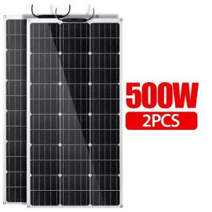ソーラーパネル 18V 250W 2個 ETFE 電池 充電器 高効率 スマホ バッテリー コネクタ 車 RV ボート キャンプ 太陽光 柔軟