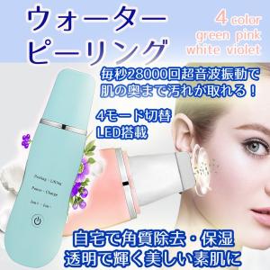 超音波 ウォーターピーリング 充電式 美顔器 イオン導入 ス...
