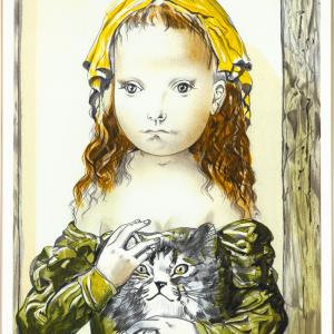 藤田嗣治 『フォークを持つ少女』 シルクスクリーン版画 絵画 藤田嗣治 『フォークを持つ少女』 シルクスクリーン版画 絵画