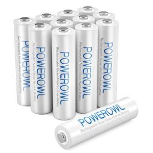 Powerowl単4形充電式ニッケル水素電池12個セット 大容量 自然放電抑制 環境保護 電池収納（1000mAh、?1200回循環使用可能）