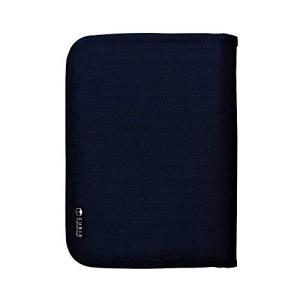 エムプラン ブックカバー キュービックス ラウンドジップ 四六判 ネイビー 114031-08