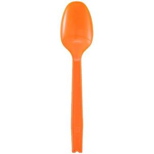 ナガオ 使い捨てスプーン 16cm オレンジ 個別包装 100本セット 200821