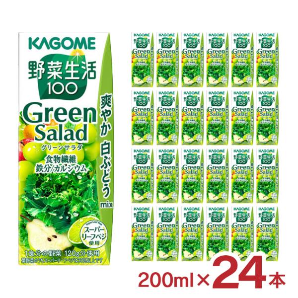 カゴメ 野菜ジュース 野菜生活100 グリーンサラダ 200ml 24本 1ケース 紙パック 野菜生...