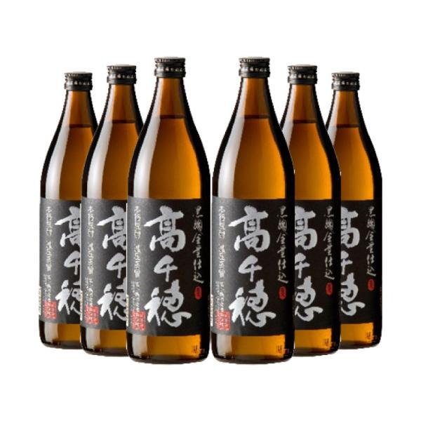 高千穂酒造 黒麹高千穂黒ラベル 25度 900ml 6本 焼酎 取り寄せ品 送料無料