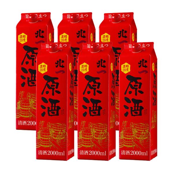 日本酒 パック 酒 大容量 北一 原酒 2000ml 6本 北関酒造 送料無料