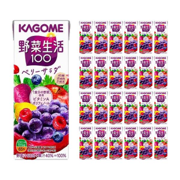 カゴメ 野菜ジュース 野菜生活100 ベリーサラダ 200ml 24本 (1ケース) 送料無料