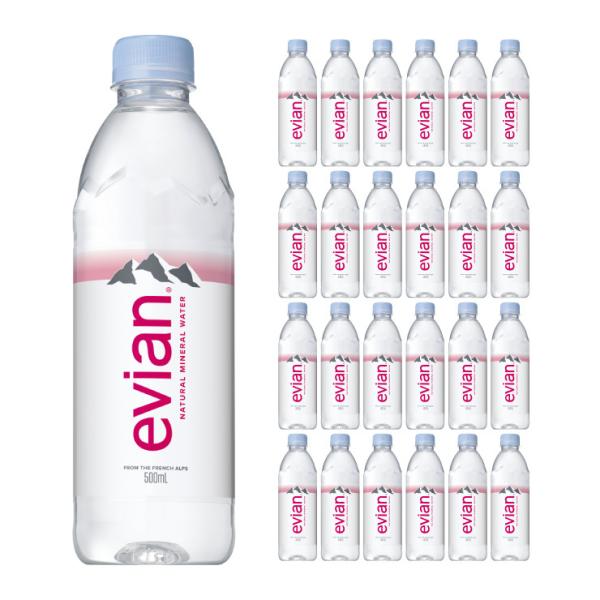 エビアン 水 ミネラルウォーター 500ml 24本 伊藤園 evian 硬水 正規輸入品 取り寄せ...