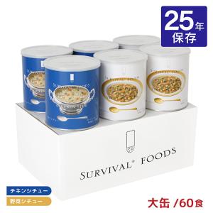 非常食 セット 25年 シチュー サバイバルフーズ 大缶 バラエティ・シチューセット 60食相当 備蓄 防災 保存食 長期保存 送料無料 取り寄せ品