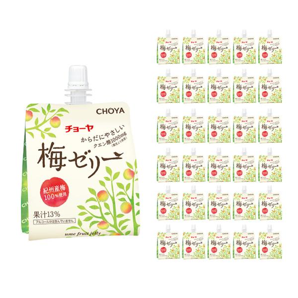 チョーヤ 梅ゼリーパウチ 180g 30個 CHOYA 送料無料 取り寄せ商品