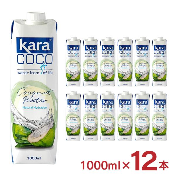ココナッツ KARA カラ ココナッツウォーター 1000ml 12本 砂糖不使用 香料不使用 イン...