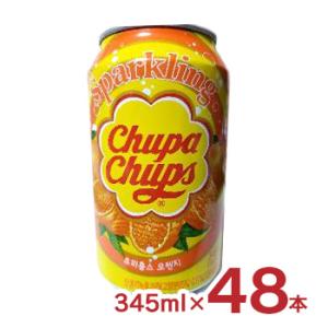 チュッパチャプス 炭酸飲料 オレンジ 345ml 48本 韓国 炭酸 飲料 缶 スパークリング マル...