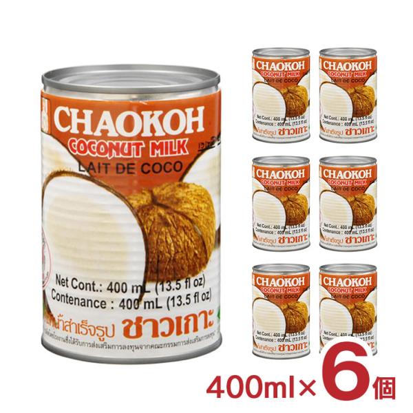 チャオコー ココナッツミルク 400ml 6個 缶 ココナツ タイカレー グリーンカレー 送料無料