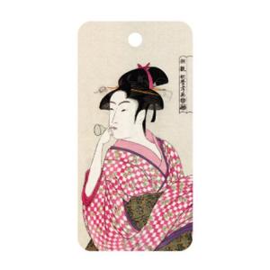 日本のおみやげ　和柄　小物　SALE　根付・携帯クリーナー／ビードロを吹く娘