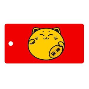日本のおみやげ　和柄　小物　SALE　根付・携帯クリーナー／金運（黄猫）